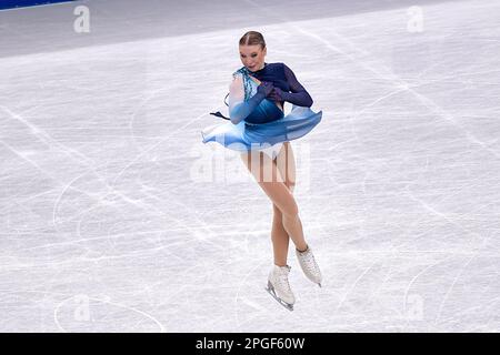 SAITAMA, JAPON - MARS 22: Linday van Zundert, des pays-Bas, participe au programme féminin Short lors des Championnats du monde de patinage artistique 2023 de l'UIP à Saitama Super Arena on 22 mars 2023 à Saitama, Japon (photo de l'Agence Pablo Morano/BSR) Banque D'Images