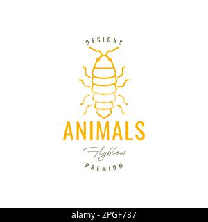 insecte animal larva ligne minimal logo design vecteur Illustration de Vecteur