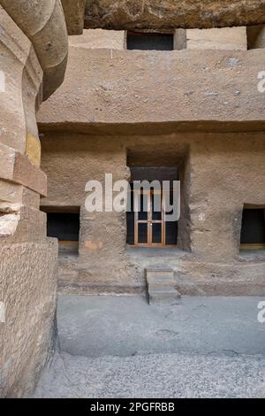 Grottes de Kanheri Park, Mumbai, Inde Banque D'Images