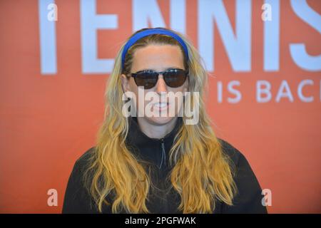 Miami Gardens, États-Unis. 21st mars 2023. MIAMI GARDENS, FLORIDE - MARS 21: Victoria Azarenka (BLR) répondre à la question de la presse pendant l'Open de Miami présenté par Itaú Media Day au Hard Rock Stadium sur 21 mars 2023 dans les jardins de Miami, Floride. (Photo de JL/Sipa USA) crédit: SIPA USA/Alay Live News Banque D'Images