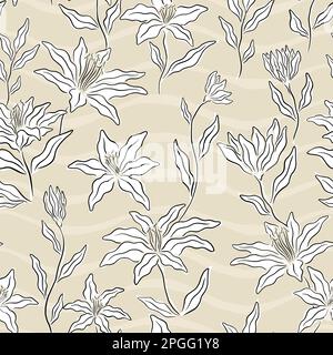 Motif fleuri abstrait sans coutures. Illustration vectorielle fond de motif floral. Illustration de Vecteur