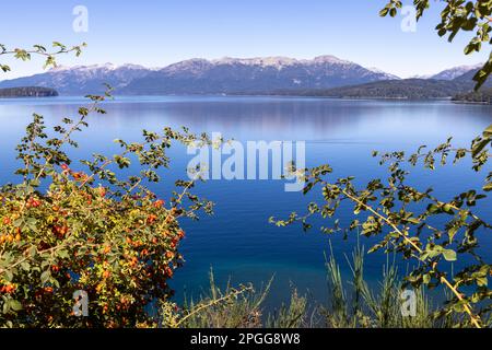 La route célèbre et idyllique des sept lacs de San Martin de los Andes à Villa la Angostura en Patagonie, Argentine Banque D'Images