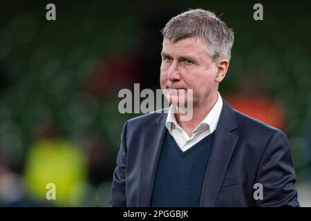 Dublin, Irlande. 22nd mars 2023. L'entraîneur irlandais Stephen Kenny lors du match international amical entre la République d'Irlande et la Lettonie au stade Aviva à Dublin, Irlande sur 22 mars 2023 (photo par Andrew SURMA/ Credit: SIPA USA/Alay Live News Banque D'Images