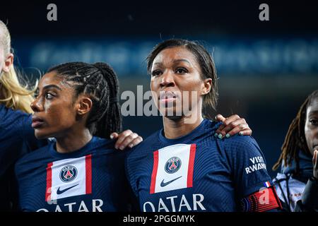 Paris, France. 22nd mars 2023. Grace Geyoro lors de la Ligue des champions des femmes de l'UEFA, en quarts de finale, match de football à 1st jambes entre Paris Saint-Germain (PSG) et VfL Wolfsburg sur 22 mars 2023 au stade du Parc des Princes à Paris, France. Crédit : Victor Joly/Alamy Live News Banque D'Images