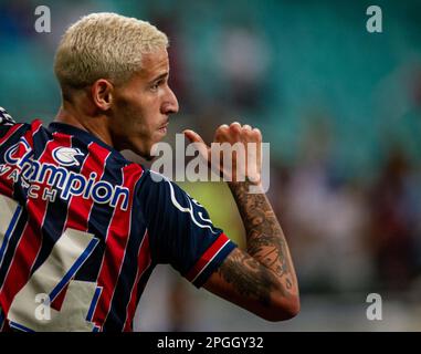 Salvador, Brésil. 23rd mars 2023. BA - Salvador - 03/22/2023 - COPA DO NORDESTE 2023, BAHIA X CRB - Arthur salles, un joueur de Bahia, célèbre son but avec des joueurs de son équipe lors d'un match contre CRB au stade Arena fonte Nova pour le championnat Copa do Nordeste 2023. Photo : Jhony Pinho/AGIF/Sipa USA crédit: SIPA USA/Alay Live News Banque D'Images