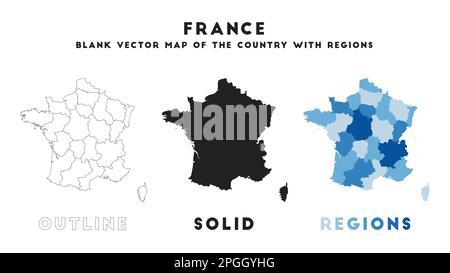 Carte de France. Frontières de la France pour votre infographie. Forme de pays vectorielle. Illustration vectorielle. Illustration de Vecteur