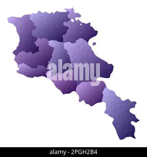 Carte de l'Arménie. Contour de pays de style géométrique. Illustration vectorielle violette étonnante. Illustration de Vecteur