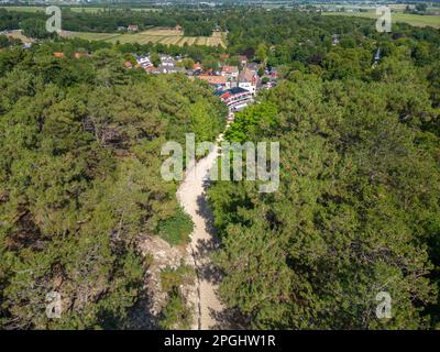 Vue aérienne de la dune d'escalade de Schoorlser, Schoorl, Hollande-Nord, pays-Bas, Europe Banque D'Images