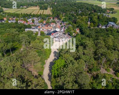 Vue aérienne de la dune d'escalade de Schoorlser, Schoorl, Hollande-Nord, pays-Bas, Europe Banque D'Images