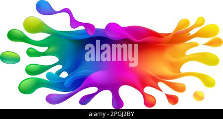 Peinture Splash Rainbow Color Splat Design Splatter Illustration de Vecteur