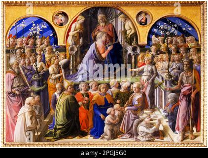 FRA Filippo Lippi, Couronnement de la Vierge, peinture à tempera sur panneau, 1439-1447 Banque D'Images