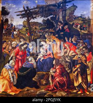 FRA Filippo Lippi, adoration des Magi, peinture à tempera sur panneau, 1496 Banque D'Images