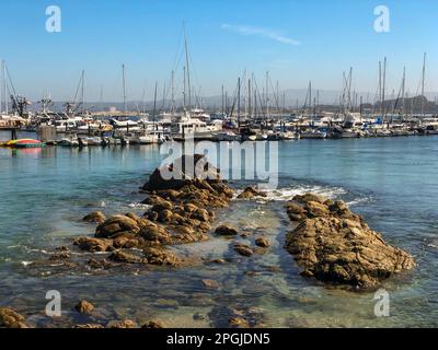 Lover's Point, le littoral et la plage de Monterey Banque D'Images