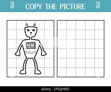 Copiez la page d'activité photo pour les enfants. Dessinez et colorer un adorable extraterrestre Illustration de Vecteur