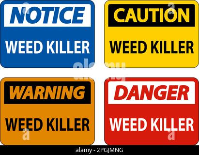 Danger : Weed Killer sur fond blanc Illustration de Vecteur