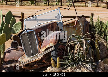 La vieille voiture de Solitaire en Namibie Banque D'Images