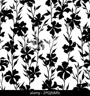 Motif fleuri sans couture à motif de fleur en forme de malow commun. Illustration vectorielle fond de motif floral. Illustration de Vecteur