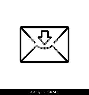 Icône de lettre d'envoi d'un message électronique. Symbole d'illustration de correspondance. Vecteur d'EVElope de signe. Illustration de Vecteur