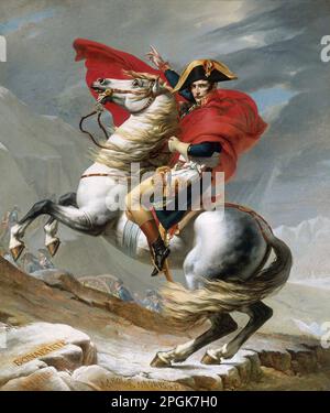 Napoléon Bonaparte traversant les Alpes au Grand Saint Bernard 1802 par Jacques-Louis David Banque D'Images