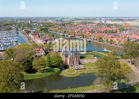 Aérienne de la ville de Medemblik aux pays-Bas Banque D'Images