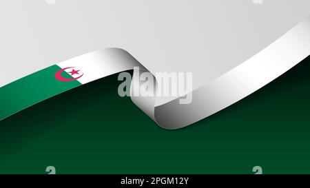 Algérie ruban drapeau arrière-plan. Élément d'impact pour l'utilisation que vous voulez en faire. Illustration de Vecteur