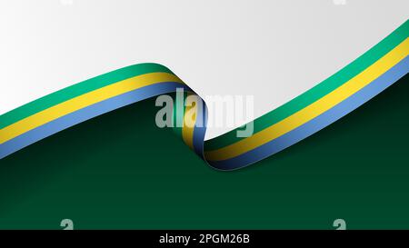 Fond de drapeau de ruban Gabon. Élément d'impact pour l'utilisation que vous voulez en faire. Illustration de Vecteur