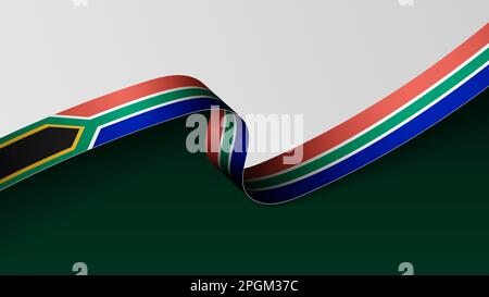 Arrière-plan du drapeau du ruban SouthAfrica. Élément d'impact pour l'utilisation que vous voulez en faire. Illustration de Vecteur