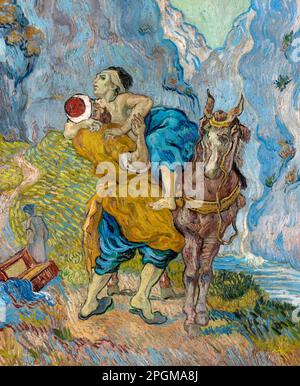 Le bon Samaritain (d'après Delacroix) de Vincent van Gogh (1853-1890), huile sur toile Banque D'Images