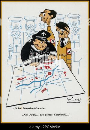 Années 1940 Adolf Hitler, Joseph Goebbels et Hermann Goering en caricature nazie, se moquant des plans Hitler de la Grande Allemagne... WW2 seconde Guerre mondiale seconde Guerre mondiale ' du quartier général de Fuhrers.. Regardez Adolf, la Grande patrie' par l'artiste Smits World War II seconde Guerre mondiale Banque D'Images