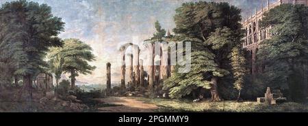 Schinkel Karl Friedrich - ruines de monastère gothique et groupes d'arbres - Ecole allemande - 19th et début du 20th siècle - Schinkel Karl Friedrich - Gotische Klosterruine und Baumgruppen - Ecole allemande - 19th et début du 20th siècle Banque D'Images