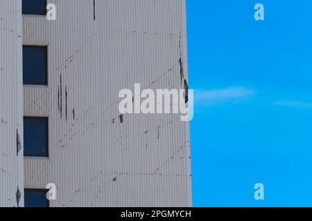 Dommages causés par un tremblement de terre à l'extérieur d'un bâtiment à Christchurch, Île du Sud, Nouvelle-Zélande. Banque D'Images