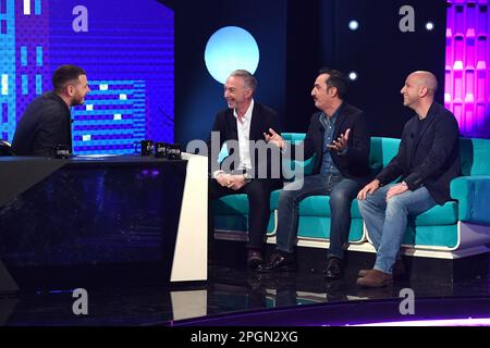 Milan, Italie. 23rd mars 2023. Milan - TV show 'ce soir est Cattelan' - Alessandro Cattelan, Linus, Nicola Savino, Matteo Curti crédit: Agence de photo indépendante/Alamy Live News Banque D'Images