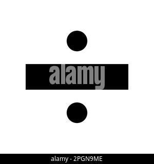 Graphique vectoriel monochrome d'un signe de division. Cela pourrait être utilisé dans l'enseignement des mathématiques au niveau primaire ou secondaire Illustration de Vecteur