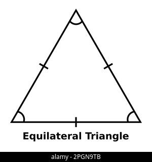 Graphique vectoriel monochrome simple d'un triangle équilatéral. Il s'agit d'une forme avec trois côtés de longueur égale et tous les angles égaux à soixante degrés Illustration de Vecteur