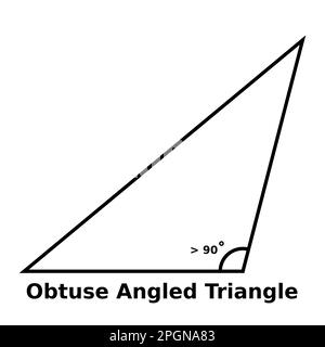 Graphique vectoriel monochrome simple d'un triangle obtus incliné. Il s'agit d'une forme à trois côtés et un angle interne est supérieur à un angle droit o Illustration de Vecteur