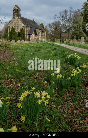 Adel Parish Church of St John the Baptist, Leeds. Banque D'Images