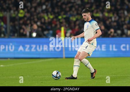 Naples, Italie. 23rd mars 2023. Declan Rice (4) l'Angleterre contrôle le ballon pendant le match DE football de qualification EURO 2024 entre l'Italie et l'Angleterre sur 23 mars 2023 au stade Maradona à Naples, Italie crédit: Live Media Publishing Group/Alay Live News Banque D'Images