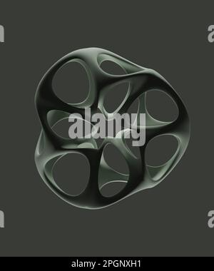Forme moderne abstraite 3D sur fond gris Banque D'Images