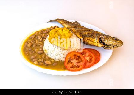 En Amérique latine, le terme poisson frit est habituellement utilisé pour une préparation de poisson qui peut être préparé soit entier, soit sur roues ou en filets Banque D'Images