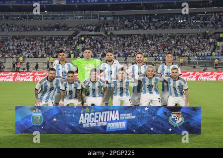 Ciudad Autonoma de Buenos Aires, Argentine, 24, mars 2023. Équipe nationale Argentine pendant le match entre l'équipe nationale Argentine contre l'équipe nationale Panamá, match amical . Crédit: Fabideciria. Banque D'Images