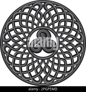 Spirale Triple Symbole celtique antique, Illustration de Vecteur