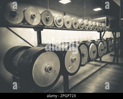 Salle de gym Old School avec équipement de soins du corps Banque D'Images