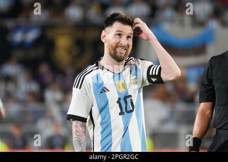 23 mars 2023, ville de Buenos Aires, ville de Buenos Aires, Argentine: INT. SPORTS.- LIONEL MESSI de l'équipe Argentine pendant le match de football amical contre Panama, à Buenos Aires, Argentine, 23 mars 2023 (Credit image: © Julieta Ferrario/ZUMA Press Wire) USAGE ÉDITORIAL SEULEMENT! Non destiné À un usage commercial ! Banque D'Images