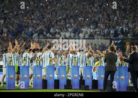 23 mars 2023, ville de Buenos Aires, ville de Buenos Aires, Argentine: INT. SPORTS.- équipe Argentine pendant le match de football amical contre Panama, à Buenos Aires, Argentine, 23 mars 2023 (Credit image: © Julieta Ferrario/ZUMA Press Wire) USAGE ÉDITORIAL SEULEMENT! Non destiné À un usage commercial ! Banque D'Images