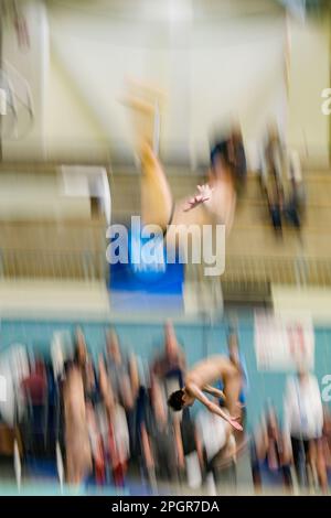 Minneapolis, Minnesota, États-Unis. 23rd mars 2023. Les plongeurs se réchauffent aux Championnats de natation et de plongée 2023 de la NCAA à Minneapolis, Minnesota. (Credit image: © Steven Garcia/ZUMA Press Wire) USAGE ÉDITORIAL SEULEMENT! Non destiné À un usage commercial ! Banque D'Images