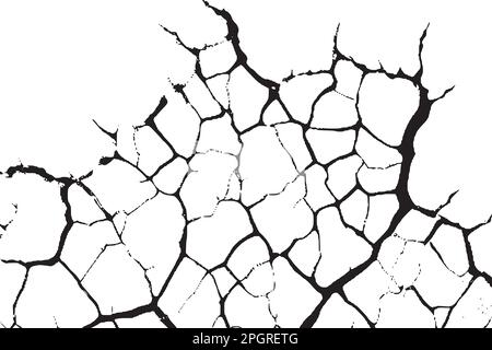 Dommages causés par des catastrophes naturelles, des tremblements de terre ou la sécheresse. Fente, fissure et trou noir dans le mur ou sur le sol.catastrophe après la guerre. Illustration de Vecteur