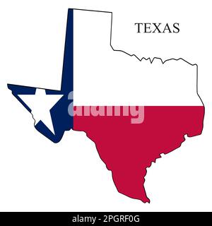 Illustration vectorielle de la carte du Texas. Économie mondiale. État en Amérique. Amérique du Nord. États-Unis. Amérique. ÉTATS-UNIS Illustration de Vecteur