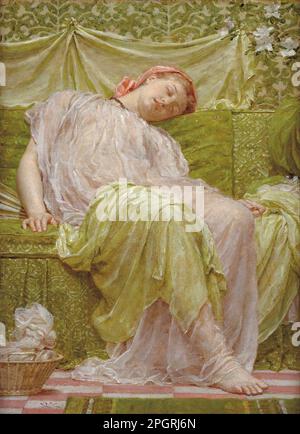 Un panier de travail 1879 par Albert Joseph Moore Banque D'Images