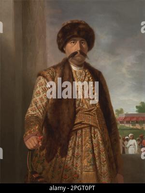 Shuja-ud-daula, Nawab d'Oudh / Shuja-ud-Daulah, Nawab d'Awadh, tenant un arc 1772 par Tilly Kettle Banque D'Images