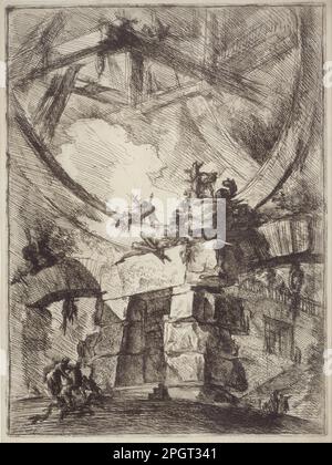 Le Carceri d'Invenzione, plaque IX: La roue géante vers 1749 par Giovanni Battista Piranesi Banque D'Images